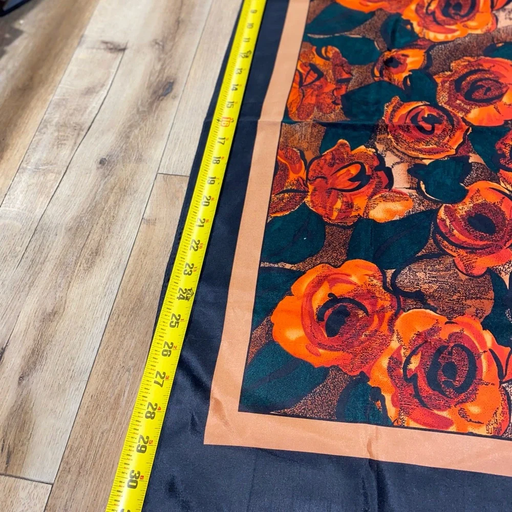 Dior Floral coral rose silk scarf